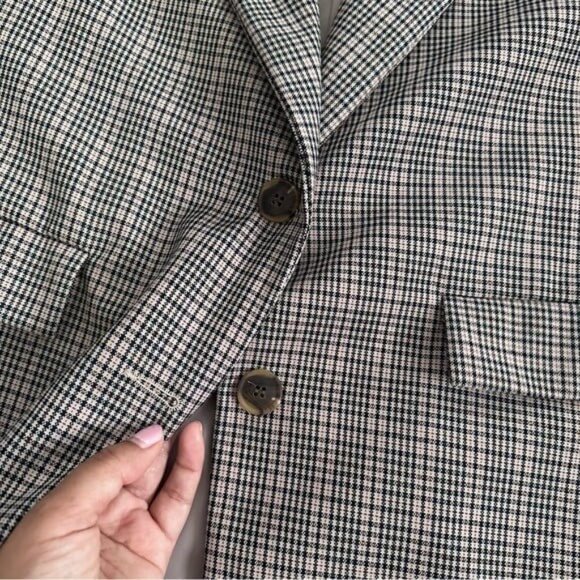 STYLENANDA Korea Single Breasted Padded Shoulder Plaid Check Blazer Size S - Picture 11 of 12